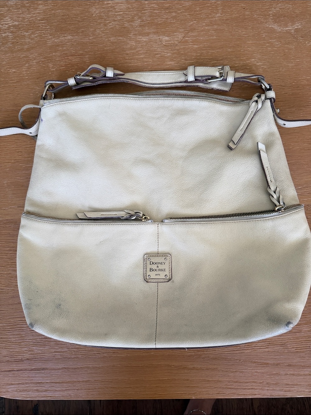 Dooney & Bourke Light Cream Leather Shoulder Bag